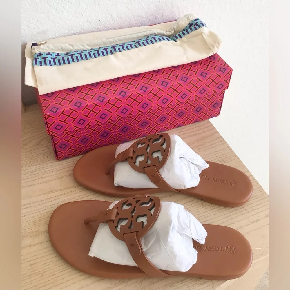 Tory Burch Miller Leather Sandals-New In Box With Dust Bag - Picture 3 of 14